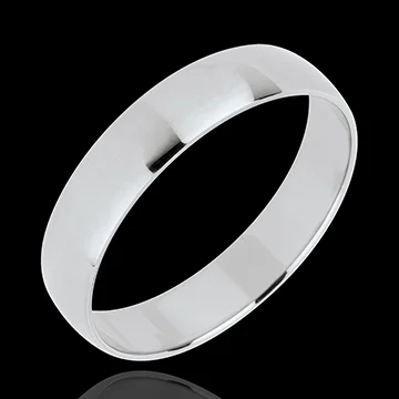 « L'Atelier » No. 20332 - Wedding rings 4 mm White gold polished 18 carats - D-shaped