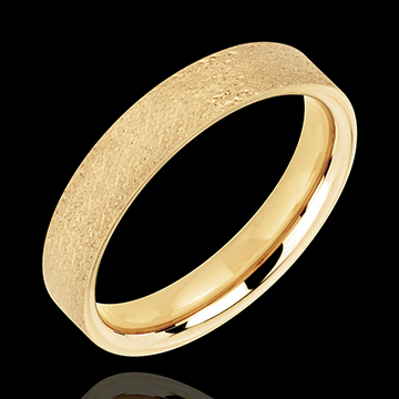 « L'Atelier » No. 20492 - Wedding rings 4 mm Yellow gold brushed 18ct (750) - Ribbon