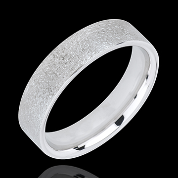 « L'Atelier » No. 20501 - Wedding rings 5 mm White gold brushed 18ct (750) - Ribbon