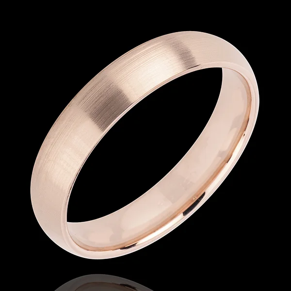 « L'Atelier » No. 32052 - Wedding rings 4 mm Pink gold threaded 9 carats - Court