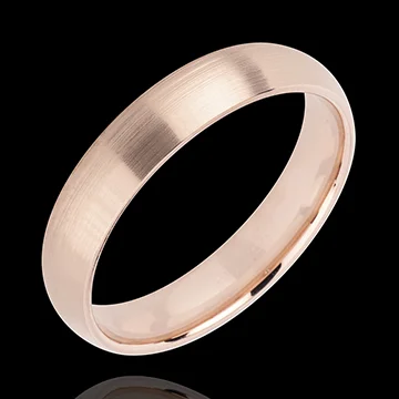 « L'Atelier » No. 32052 - Wedding rings 4 mm Pink gold threaded 9 carats - Court