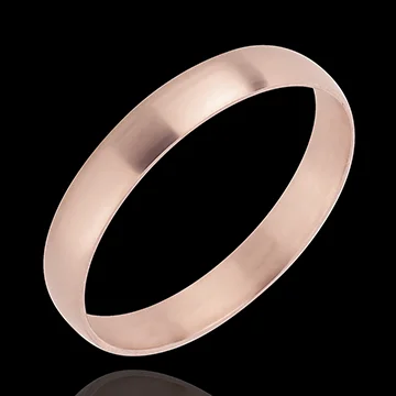 « L'Atelier » No. 32315 - Wedding rings 3 mm Pink gold polished 9 carats - D-shaped