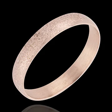 « L'Atelier » No. 32387 - Wedding rings 3 mm Pink gold brushed 9 carats - D-shaped