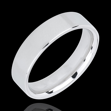 « L'Atelier » No. 32429 - Wedding rings 5 mm White gold polished 9ct (375) - Ribbon
