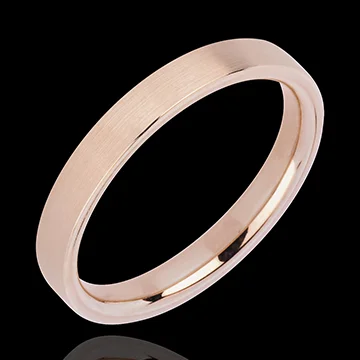« L'Atelier » No. 32459 - Wedding rings 3 mm Pink gold threaded 9 carats - Ribbon