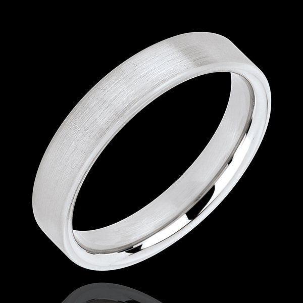 « L'Atelier » No. 32476 - Wedding rings 4 mm White gold threaded 9ct (375) - Ribbon