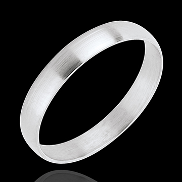 « L'Atelier » nr 20379 - Obrączka 3 mm Białe złoto Ścierane 750 (18K) - Cienki