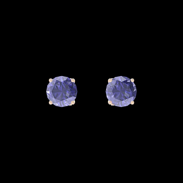 « L'Atelier » Nº1010688 - Ohrringe Roségold 750/-(18Kt) - Synthetischer Saphir rund 0.3 Karat (2 X)