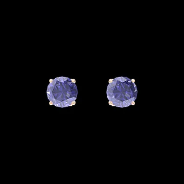 « L'Atelier » Nº1010688 - Pendientes Oro rosa 18 quilates - Zafiro sintético redondo 0.3 quilates (2 X)