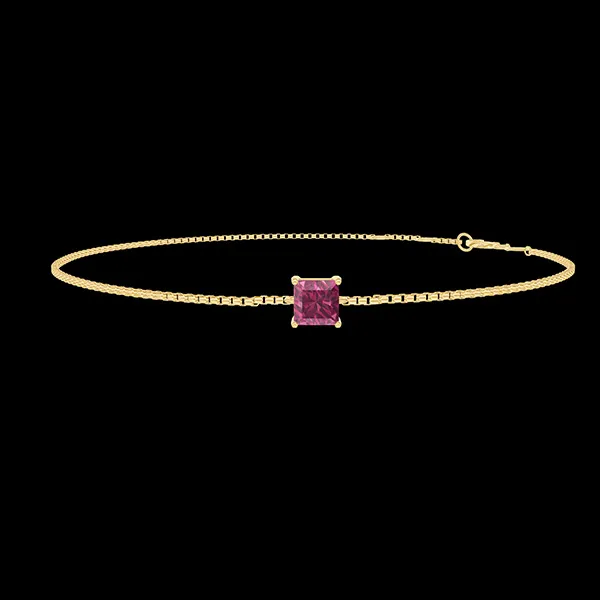 « L'Atelier » Nº1012264 - Bracciale Oro giallo 9 carati - Rubino sintetico Principessa 0.3 Carati - Catena Veneziana
