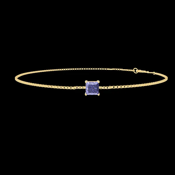 « L'Atelier » Nº1012456 - Bracciale Oro giallo 9 carati - Zaffiro sintetico Principessa 0.3 Carati - Catena Veneziana