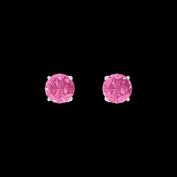« L'Atelier » Nº188191 - Boucles d'oreilles Or blanc 18 carats - Saphir rose Rond 0.3 carat (2 X)
