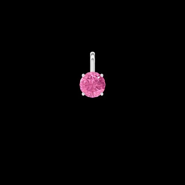 « L'Atelier » Nº189433 - Pendentif Or blanc 9 carats - Saphir rose Rond 0.3 carat - Pas de chaîne