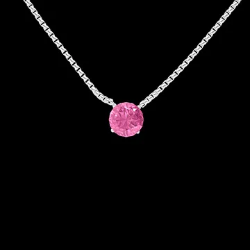 « L'Atelier » Nº189622 - Collier Weißgold 750/-(18Kt) - Rosa Saphir rund 0.3 Karat - Kette Venezianerkette