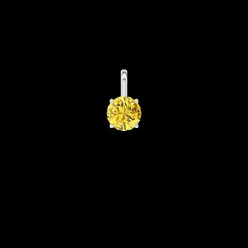 « L'Atelier » Nº196204 - Pendant White gold 9 carats - Yellow Sapphire round 0.3 Carats - No Chain