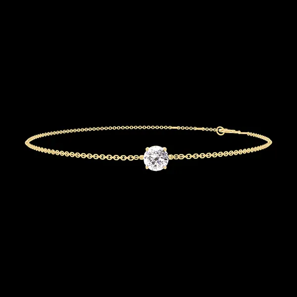 « L'Atelier » Nº200001 - Bracelet Or jaune 18 carats - Diamant Rond 0.3 carat - Chaîne Forçat
