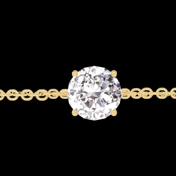 « L'Atelier » Nº200193 - Brăţară Aur galben 18 carate - Diamante de laborator rotund 0.3 carate - Lanţ Zale