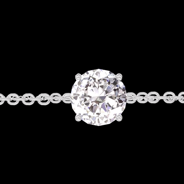 « L'Atelier » Nº200003 - Armband Witgoud 18 karaat - Diamant rond 0.3 Karaat - Ketting Gourmet