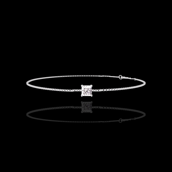 « L'Atelier » Nº200039 - Armband Weißgold 750/-(18Kt) - Diamant Prinzess 0.3 Karat - Kette Venezianerkette