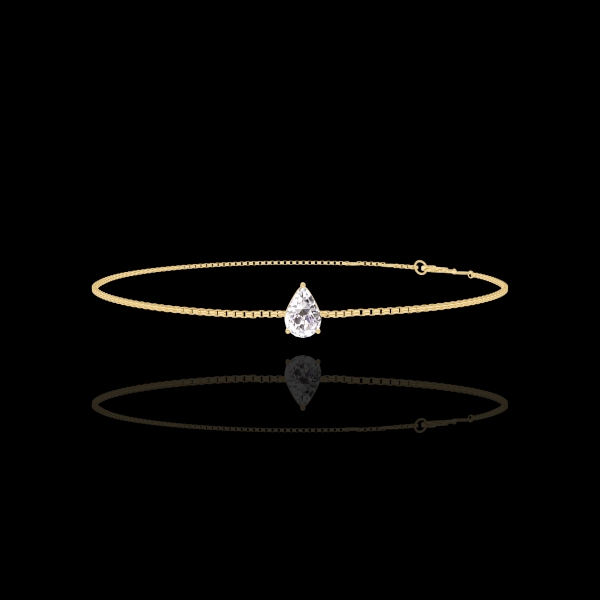 « L'Atelier » Nº200133 - Bracelet Yellow gold 18 carats - Diamond white Pear 0.3 Carats - Chain Venetian