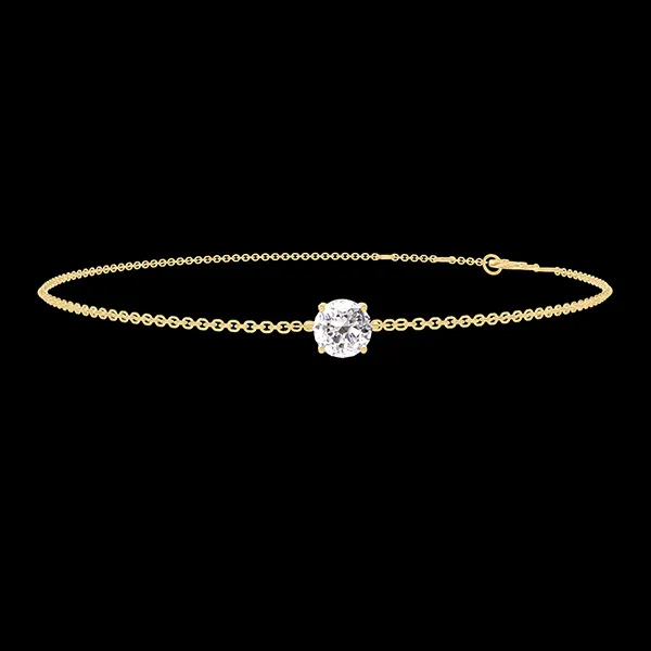 « L'Atelier » Nº200193 - Bracelet Yellow gold 18 carats - Laboratory Diamond round 0.3 Carats - Chain Rolo