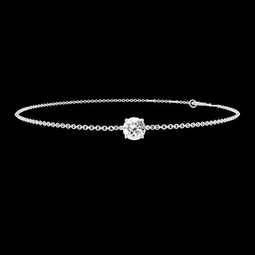 « L'Atelier » Nº200195 - Armband Weißgold 750/-(18Kt) - Labordiamant rund 0.3 Karat - Kette Ankerkette