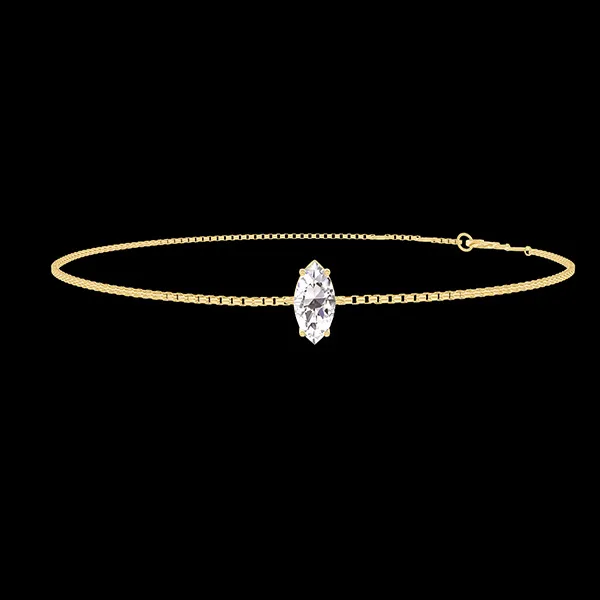 « L'Atelier » Nº200357 - Bracelet Or jaune 18 carats - Diamant synthétique Marquise 0.3 carat - Chaîne Vénitienne