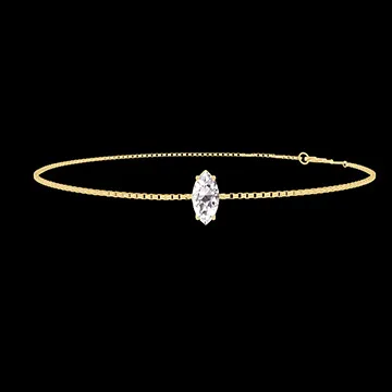 « L'Atelier » Nº200357 - Bracelet Yellow gold 18 carats - Laboratory Diamond Marquise 0.3 Carats - Chain Venetian