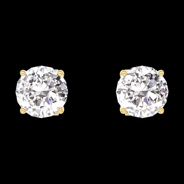 « L'Atelier » Nº200961 - Oorbellen Geelgoud 18 karaat - Diamant rond 0.3 Karaat (2 X)