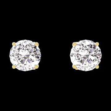 « L'Atelier » Nº200961 - Earrings Yellow gold 18 carats - Diamond white round 0.3 Carats (2 X)