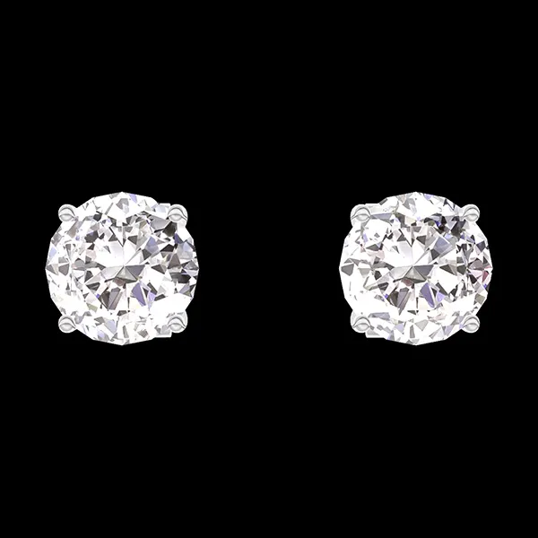 « L'Atelier » Nº200963 - Orecchini Oro bianco 18 carati - Diamante Rotonda 0.3 Carati (2 X)