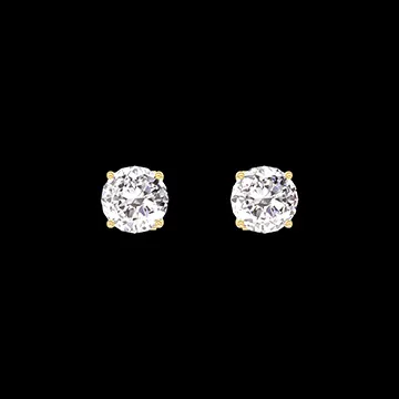 « L'Atelier » Nº201057 - Earrings Yellow gold 18 carats - Laboratory Diamond round 0.3 Carats (2 X)