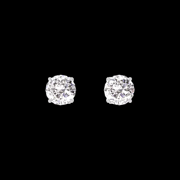 « L'Atelier » Nº201059 - Boucles d'oreilles Or blanc 18 carats - Diamant synthétique Rond 0.3 carat (2 X)