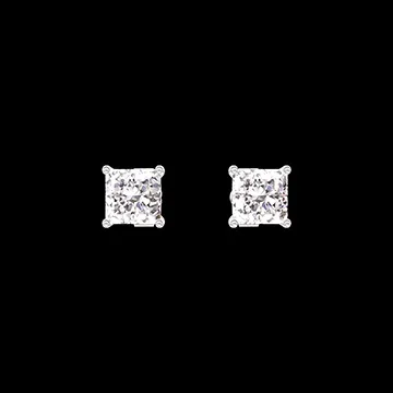 « L'Atelier » Nº201076 - Earrings White gold 9 carats - Laboratory Diamond Princess 0.3 Carats (2 X)