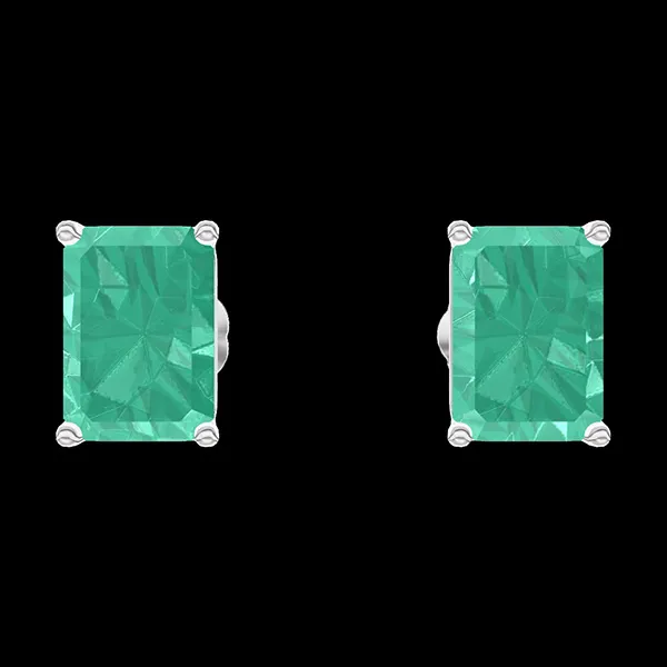 « L'Atelier » Nº201379 - Earrings White gold 18 carats - Emerald Baguette 0.3 Carats (2 X)