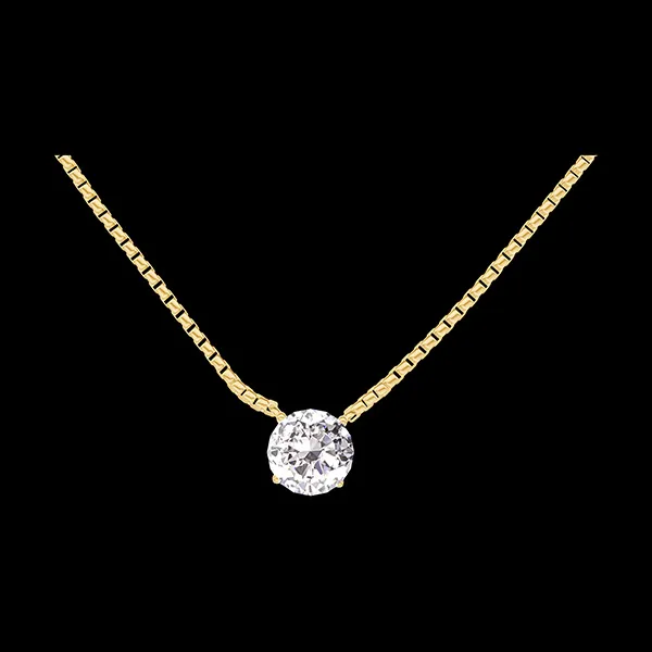 « L'Atelier » Nº201445 - Collier Or jaune 18 carats - Diamant Rond 0.3 carat - Chaîne Vénitienne