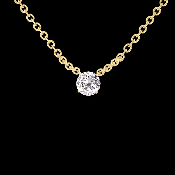 « L'Atelier » Nº201633 - Colier Aur galben 18 carate - Diamante de laborator rotund 0.3 carate - Lanţ Zale