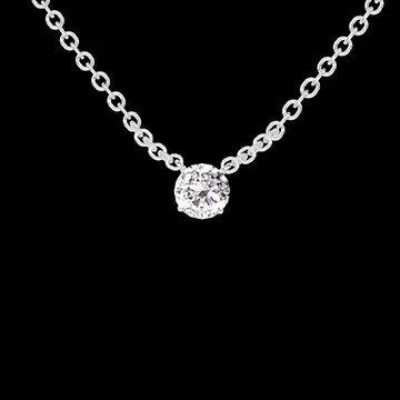 « L'Atelier » nº 201635 - Collier Or blanc 18 carats - Diamant synthétique Rond 0.3 carat - Chaîne Forçat