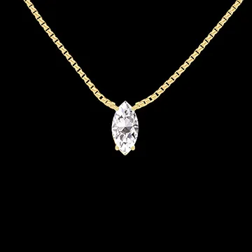 « L'Atelier » Nº201798 - Collier Gelbgold 375/-(9Kt) - Labordiamant Marquise 0.3 Karat - Kette Venezianerkette