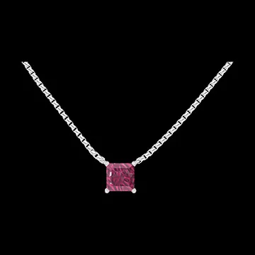 « L'Atelier » Nº201863 - Necklace White gold 18 carats - Ruby Princess 0.3 Carats - Chain Venetian