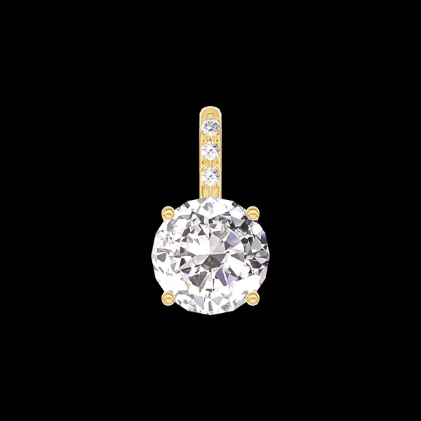 « L'Atelier » Nº202405 - Pendentif Or jaune 18 carats - Diamant Rond 0.3 carat - Sertissage Diamant - Pas de chaîne