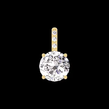 « L'Atelier » Nº202405 - Pendentif Or jaune 18 carats - Diamant Rond 0.3 carat - Sertissage Diamant - Pas de chaîne