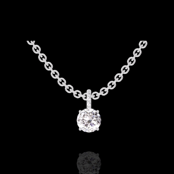 « L'Atelier » No. 203575 - Pendant White gold 18ct (750) - Lab-grown diamond Round 0.3 Carats - Setting Lab-grown diamond - Chain Rolo
