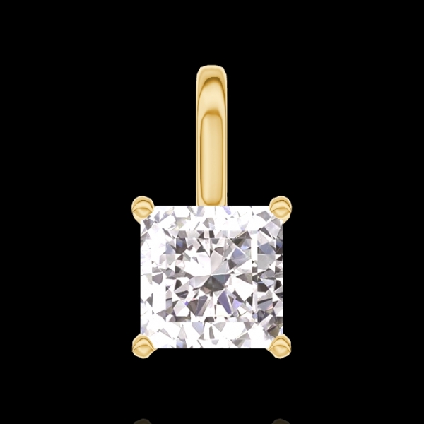 « L'Atelier » Nº203745 - Pendant Yellow gold 18 carats - Laboratory Diamond Princess 0.3 Carats - No Chain