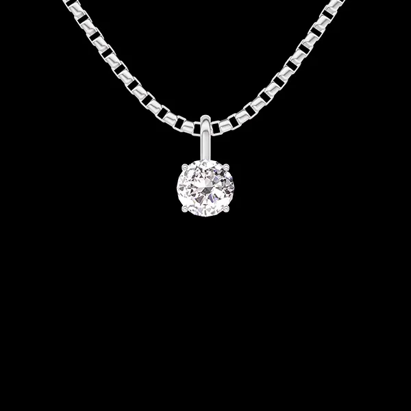 « L'Atelier » Nº203587 - Colgante Oro blanco 18 quilates - Diamante de laboratorio redondo 0.3 quilates - Cadenas Veneciana