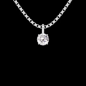 « L'Atelier » Nº203587 - Anhänger Weißgold 750/-(18Kt) - Labordiamant rund 0.3 Karat - Kette Venezianerkette