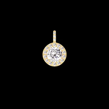 « L'Atelier » Nº203605 - Anhänger Gelbgold 750/-(18Kt) - Labordiamant rund 0.3 Karat - Halo Labordiamant - Fassung Labordiamant - Keine Kette