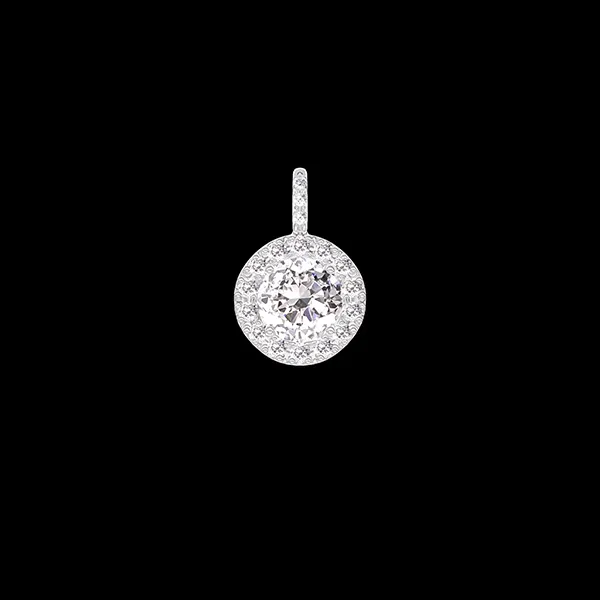 « L'Atelier » Nº203607 - Anhänger Weißgold 750/-(18Kt) - Labordiamant rund 0.3 Karat - Halo Labordiamant - Fassung Labordiamant - Keine Kette