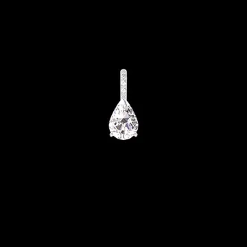 « L'Atelier » Nº204327 - Pendentif Or blanc 18 carats - Diamant synthétique Poire 0.3 carat - Sertissage Diamant synthétique - Pas de chaîne