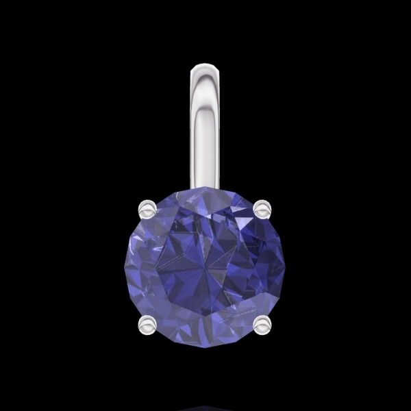 « L'Atelier » nr. 205859 - Hanger Witgoud 18 karaat - Blauwe saffier rond 0.3 Karaat - Geen ketting